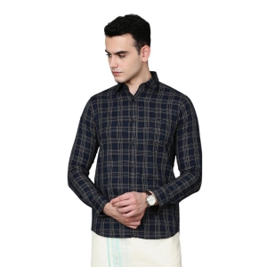 kalyan-silks-cotton-shirt-with-navy-blue-with-kakhi-cheque-by-ecofriendly