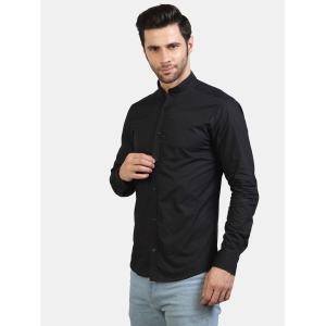 Life Roads 100 Percent Cotton Black Solids Party wear Shirt Single Pack - None