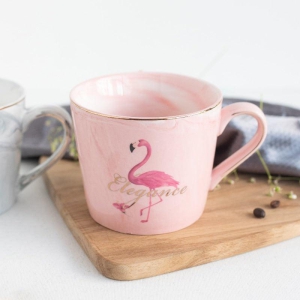 Dreamy Flamingo Marble Coffee Mug-Candy Pink