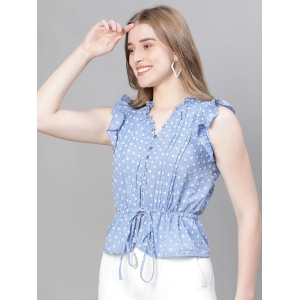 Oxolloxo Self Design Ruffles Cinched Waist Organic Cotton Top