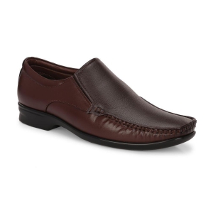 Leeport Brown Mens Slip On Formal Shoes - None