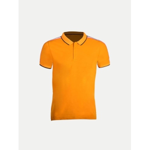 Men yellow Cotton Contrast Tipping Polo T-shirt