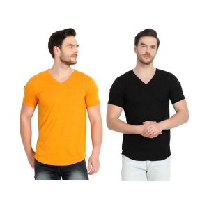 Glito Cotton Black Solids T-Shirt Pack of 2 - None