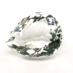 53.3Ct Natural White Crystal Quartz Pear Faceted Gemstone