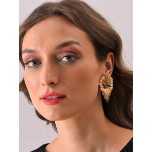 Gold Plated Designer Stone Drop Earring