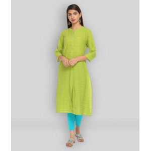 alena-green-cotton-womens-front-slit-kurti-l