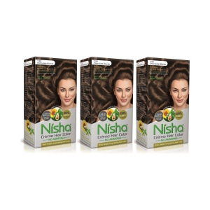 Nisha Cream Hair Color Long Lasting Permanent Hair Color Blonde Chocolate each 90 mL Pack of 3