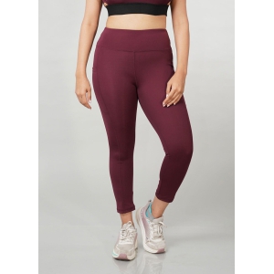 High Waist Tights / Wine-Medium