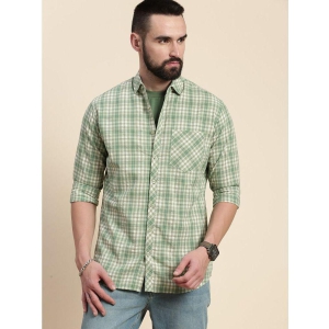 Dillinger 100% Cotton Regular Fit Checks Full Sleeves Mens Casual Shirt - Green ( Pack of 1 ) - None