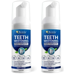 KURAIY Teeth Whitening Oral Hygiene Breath Toothpaste Foam 60ML Pack of 2