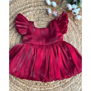 Cutedoll Red Tissue Kids Party Dress-4-5 Year