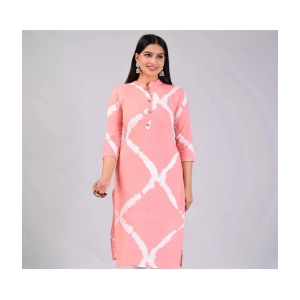 MAUKA Rayon Printed Straight Womens Kurti - Pink ( Pack of 1 ) - None