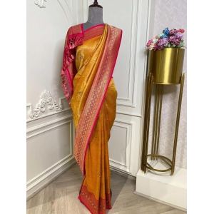 silk-saree-with-siroski-work-yellow