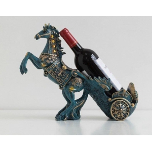 Resin horse Blue bronze wood Red Wine Holders Stand Wine Rack Accessories