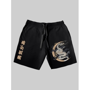 Golden Dragon Shorts-Medium / Black