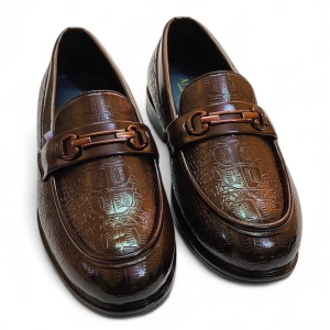 Styled Feet textured slip-on Brown loafers-10