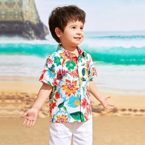 Venutaloza Toddler Boys Floral Graphic Shirt For Boy.-4 Year-5 Year