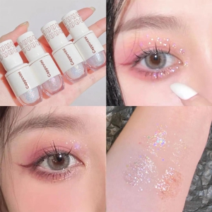 One Drop of Tears Liquid Eyeshadow Eye Makeup Silkworm Pearlescent Ultra-Sparkling Sparkling Fine Glitter Powder-02 peach pink gold