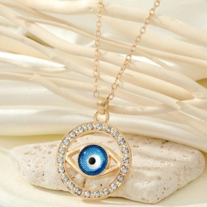 Evil Eye Necklace - KUCAH-Free Size / Gold