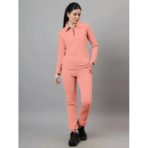 Diaz Peach Nylon Solid Tracksuit - Pack of 2 - None