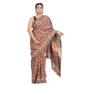 Bagru Handblock Printed Cotton Saree With Blouse - (1TTXSARRJ17106-11)