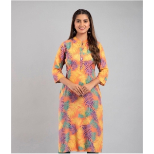 MAUKA - Multicolor Rayon Women's Straight Kurti ( Pack of 1 ) - None