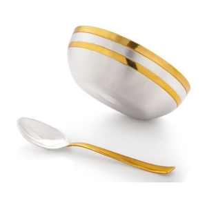 Dynore - Dessert Bowl Set Stainless Steel Dessert Bowl 350 mL ( Set of 1 ) - Multi Color