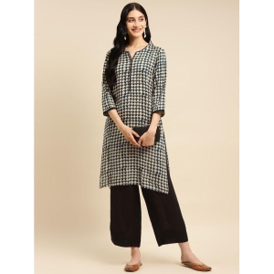 Rangita Women Rayon Navy Bagru Printed Knee Length Straight Kurti - None