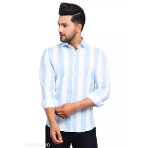 Men Regular Fit Striped Spread Collar Casual Shirt