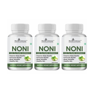 Herbs Library Noni Capsule For Boost Immunity & Blood Sugar, 60 Capsules Each (Pack of 3)