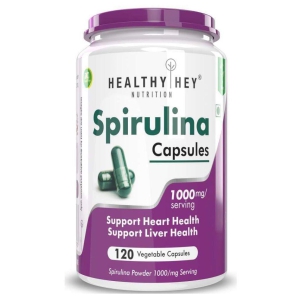 HEALTHYHEY NUTRITION Spirulina 120 Veg Capsules 1000mg Per Serving Capsule 1000 mg