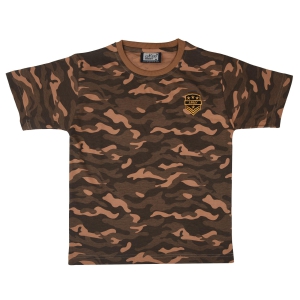 NEO GARMENTS Boys Cotton Round Neck Half sleeves T-Shirt - CAMOUFLAGE. | SIZE FROM 7 YRS TO 14 YRS-(8 - 9YRS) / BEIGE