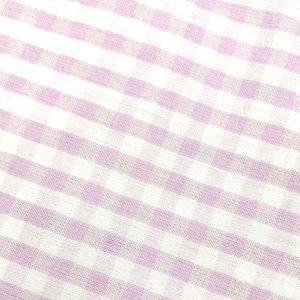 CPY011-Cotton-Rose Petal Check: White with Pink Checked Cotton Fabric 3 Meters