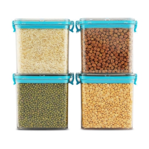 PearlPet - Blue Polyproplene Food Container ( Pack of 4 ) - Blue