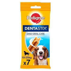 Pedigree Dentastix Dog Treat Oral Care for Adult Medium Breed (10-25 kg), 7 Sticks pack of 2 x 180 gms
