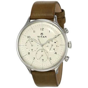 Titan Light Leathers Analog Beige Dial Men's Watch-90102SL02 / 90102SL02/NP90102SL02