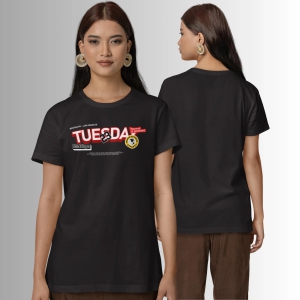 Tuesday Black T-Shirt-Black / L-38