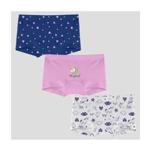 Ariel - Multi Cotton Blend Girls Bloomers ( Pack of 3 ) - None