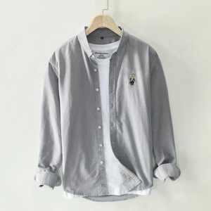 Full Sleeve Premium Cotton Shirt - Grey-XXL - 44