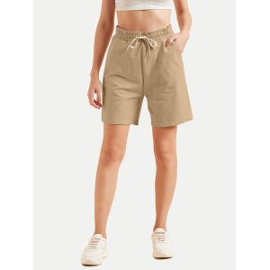 Womens Brown  Solid  Shorts