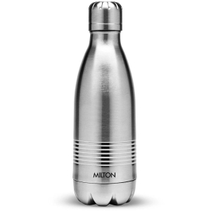 Milton Duo DLX 350 Thermosteel 24 Hours Hot and Cold Water Bottle, 350 ml, Silver - Silver