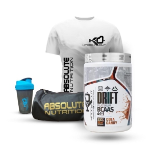 Drift BCAA by Knockout + Tshirt + Gymbag + Shaker Combo-Green Apple / XL