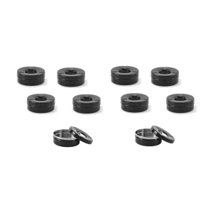 Dynore Stainless Steel Black Matt Lid Ash Tray- Set of 10 - Black