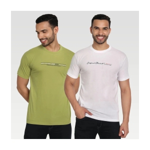 Zeffit - Multicolor Cotton Blend Regular Fit Mens T-Shirt ( Pack of 2 ) - None