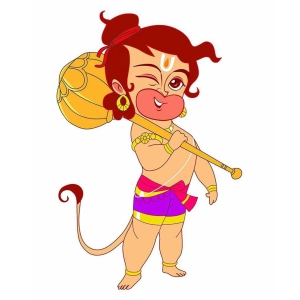 Asmi Collection Baal Hanuman Religious & Inspirational Sticker ( 90 x 60 cms )