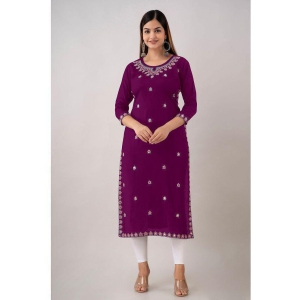 Kapadia - Purple Rayon Womens Straight Kurti ( Pack of 1 ) - None