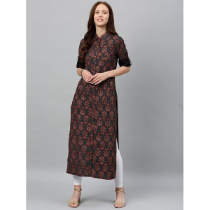 kipek-black-cotton-womens-straight-kurti-pack-of-1-none