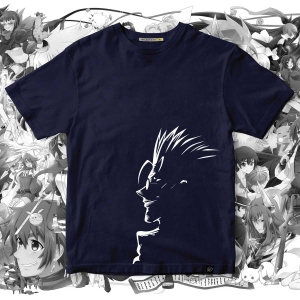 Gojo satoru side profile print-L / Navy Blue