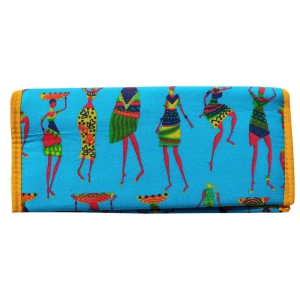 Mandhania Handcrafted Warli Print Women Wallet|Clutch|Ladies Purse Pack 1 Blue