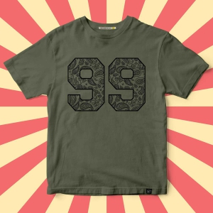 99 Printed Cool T-Shirt.-XL / Olive Green